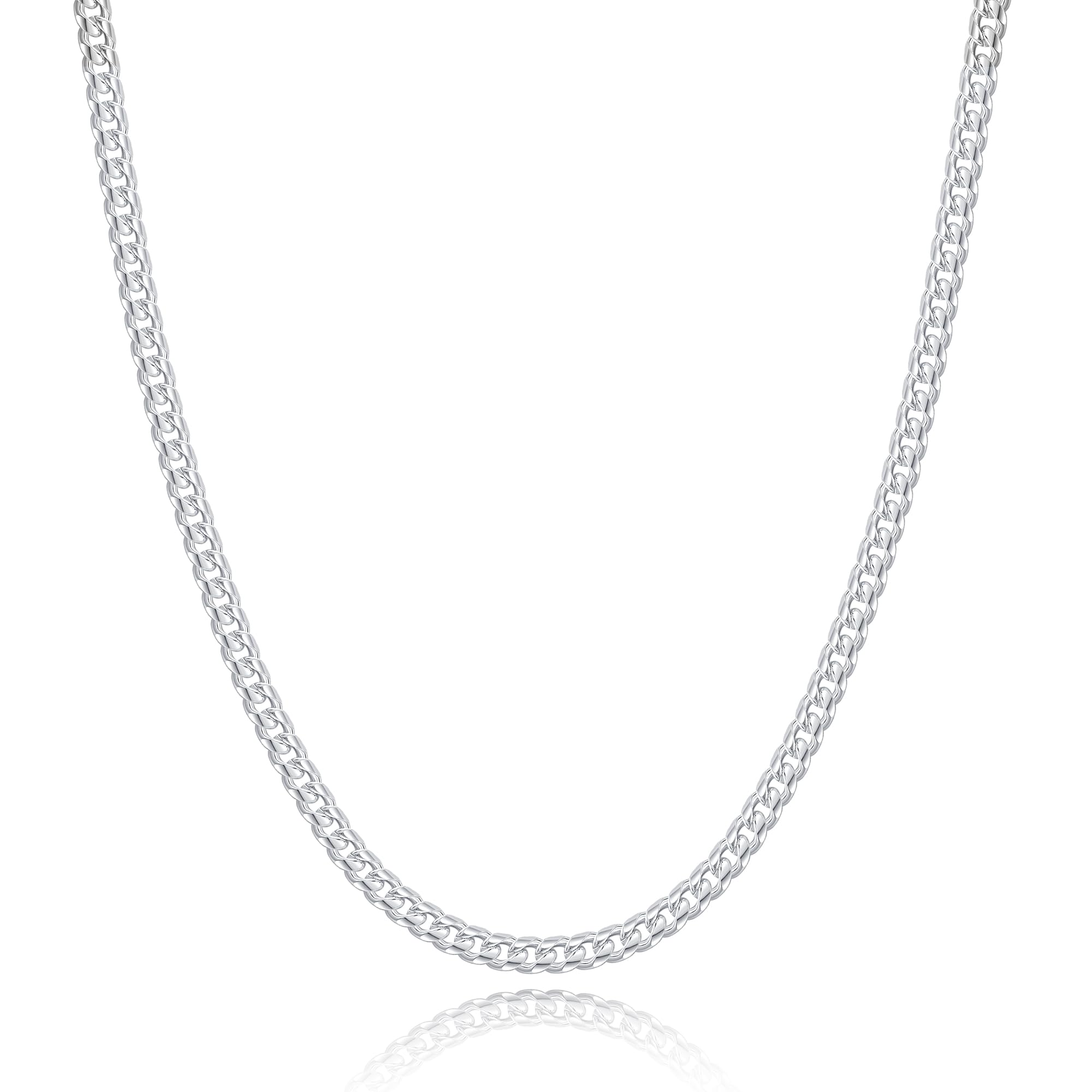 Silver Chain Silver Chain for Men - 20 Inch Silver Necklace Men Cuban Link Chain for Men 3mm Sterling Silver Chain for Men Mens Silver Chain Solid Mens Silver Necklace for Mens Jewelry Mens Gifts