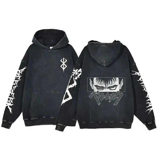 Customizable Retro Washed Cotton Oversized Hoodies