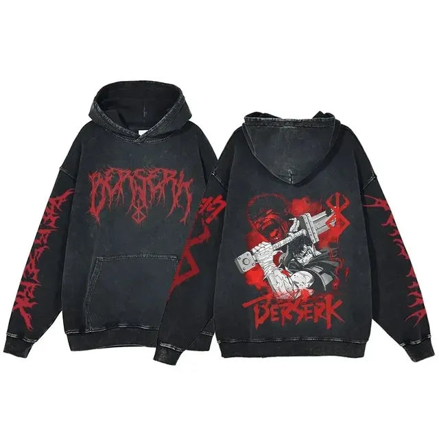 Customizable Retro Washed Cotton Oversized Hoodies