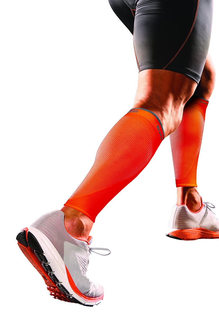 Shock Doctor SVR Recovery Compression Calf Sleeve Shock Orange Adult-X-Small