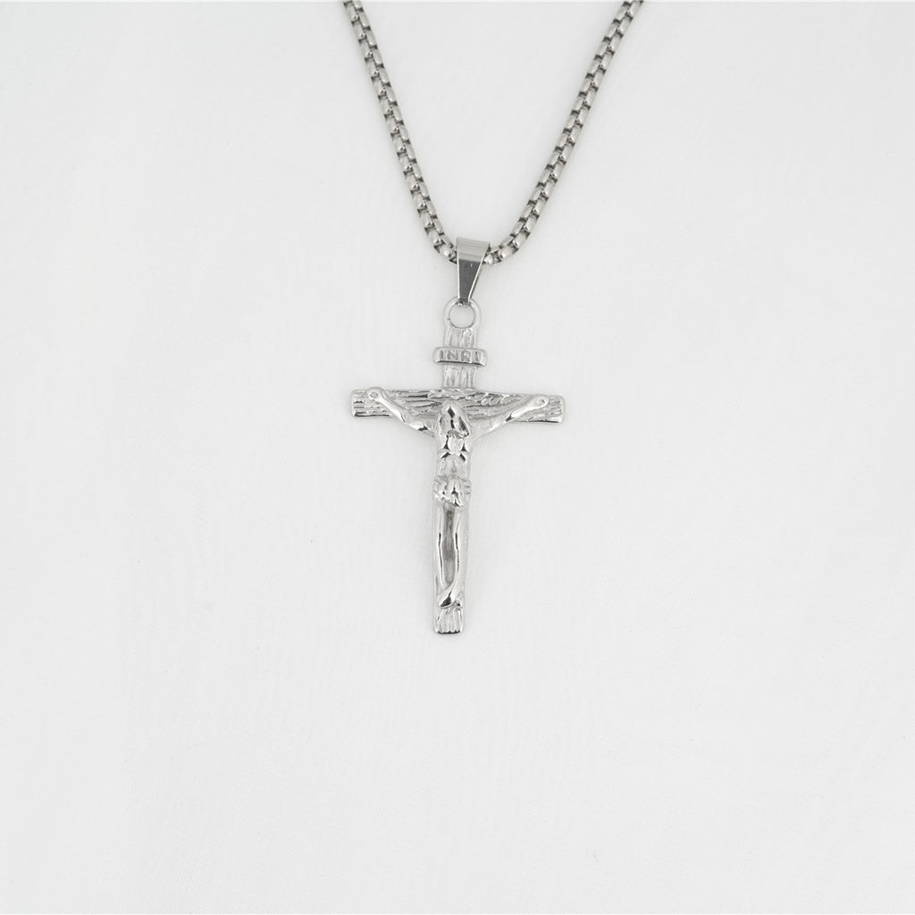 Titanium Steel Cross Pendant Necklace for Men and Women