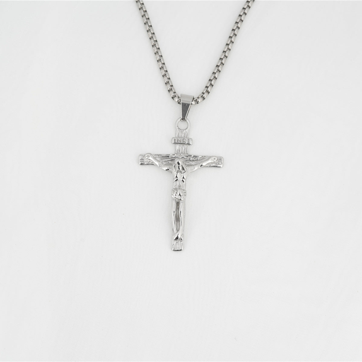 Titanium Steel Cross Pendant Necklace for Men and Women