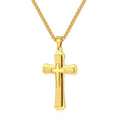 Estendly Cross Necklace for Men Gold Stainless Steel Mens Cross Chain Cubic Zirconia Cross Pendant Necklaces Christain Jewelry Gift Box Chain 24 Inch