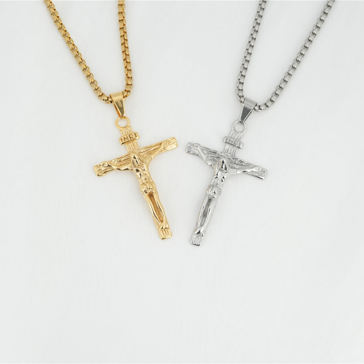 Titanium Steel Cross Pendant Necklace for Men and Women
