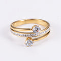 Elegant Spiral Zircon Ring for Women