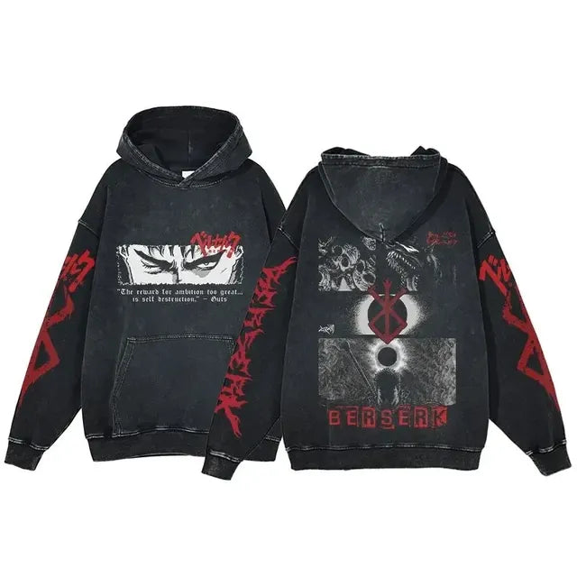 Customizable Retro Washed Cotton Oversized Hoodies
