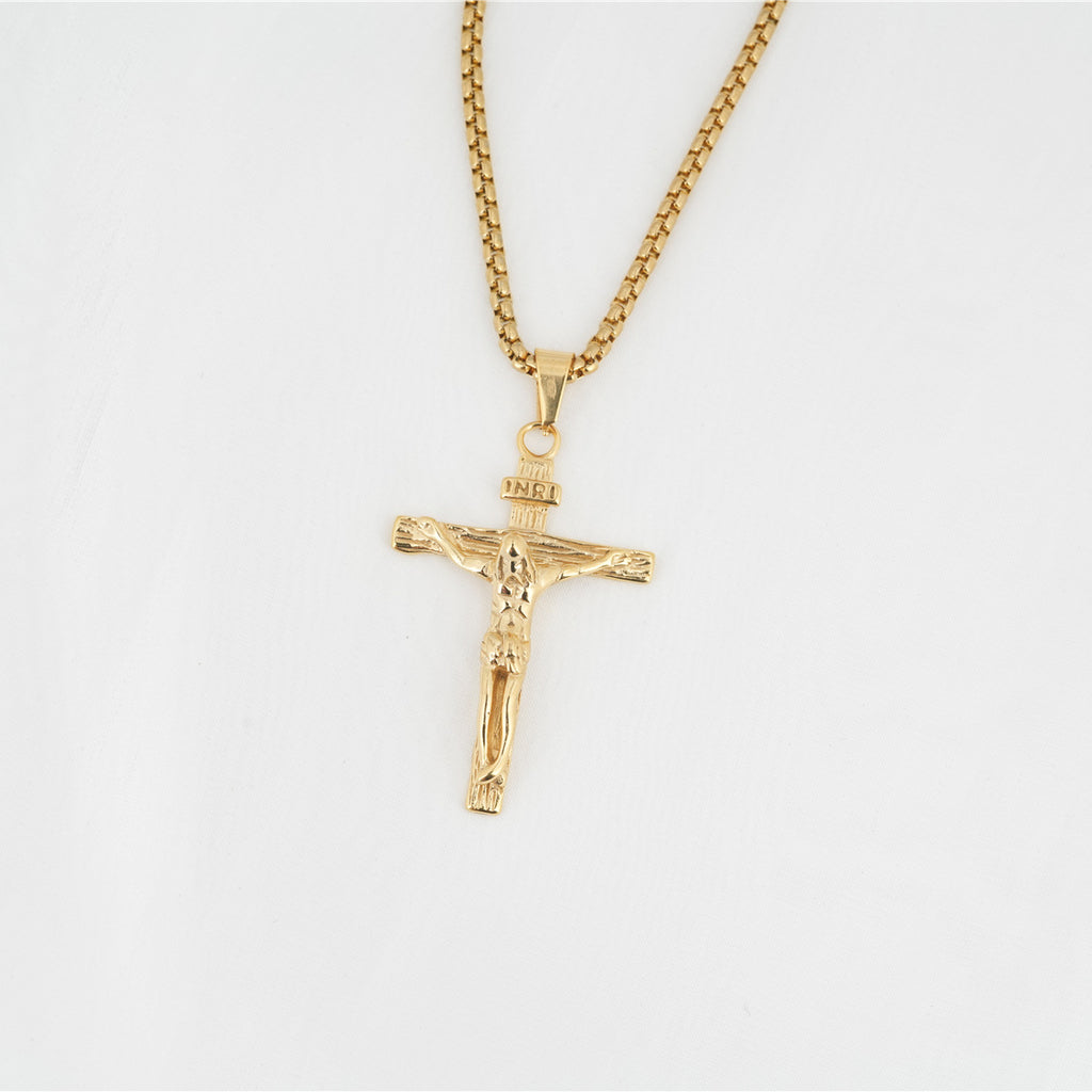 Titanium Steel Cross Pendant Necklace for Men and Women